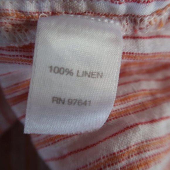 J. Jill Love Linen Pink Orange Striped Tunic - Picture 8 of 10